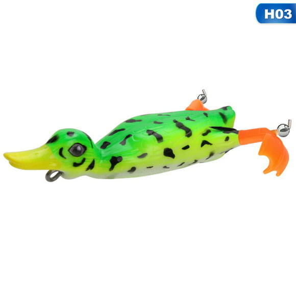 Top Water Duck Frog Lure Propeller Flipper 9.5cm 12g Soft Lure Weedless for Bass 